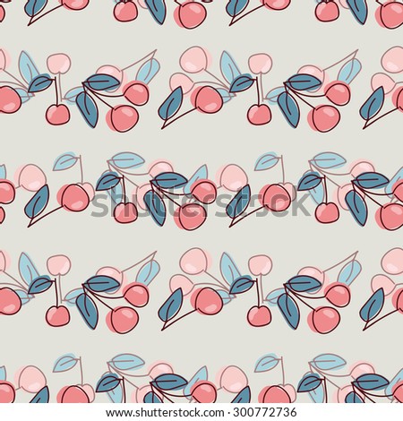 Cherries seamless pattern, eps 8 