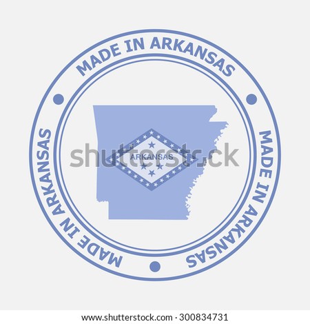 Made in Arkansas seal. Sign of production. Vector illustration EPS8