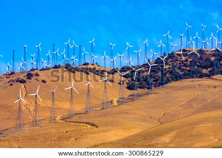 Daytime picture of an Electricity Wind farm