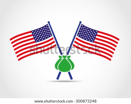 USA Crossed Flags Emblem Wealth