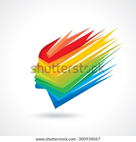 Thoughts and options. vector illustration of colorful head