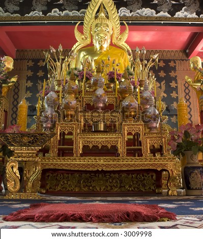 Interior of Phan on temple. Picture taken in Chiang Mai / Thailand 2006