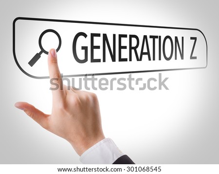 Generation Z written in search bar on virtual screen