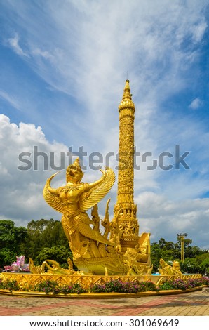 Golden Garuda statue