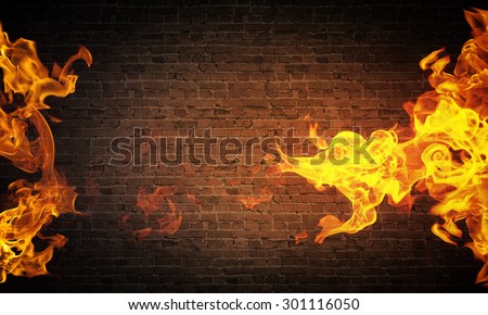 Fire outbreak on an abstract background from the sides