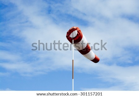 Windsock in windy weather
