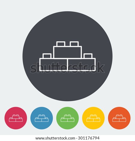 Building block icon. Thin line flat vector related icon for web and mobile applications. It can be used as - logo, pictogram, icon, infographic element. Vector Illustration.