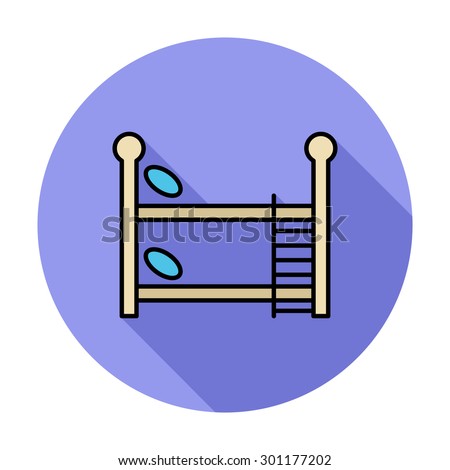 Bunk bed icon. Flat vector related icon whit long shadow for web and mobile applications. It can be used as - logo, pictogram, icon, infographic element. Vector Illustration. 