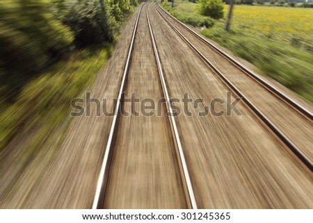 railway, train lines moving effect