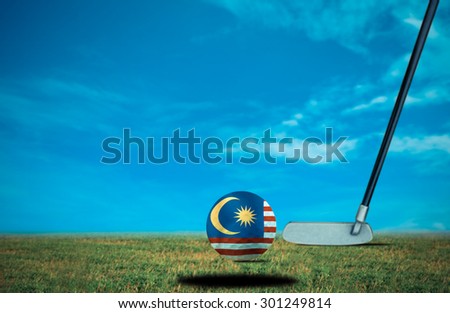 Golf ball MALAYSIA  vintage color.
