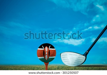 Golf ball KENYA vintage color.