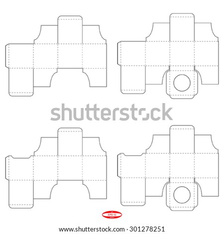 set of abstract packaging square boxes with lid template isolated on  background. vector illustration