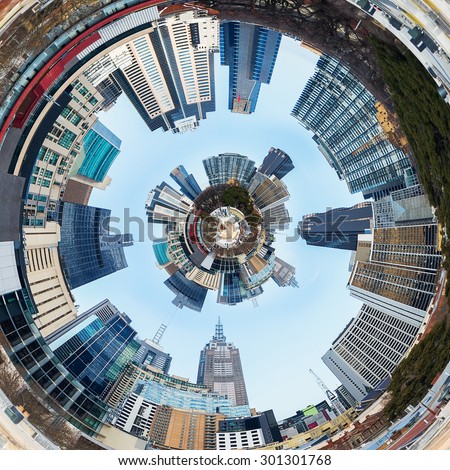 3d City Planet Inside City Tunnel Royalty-Free Stock Photo #301301768