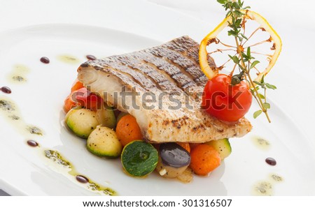 halibut with vegetables