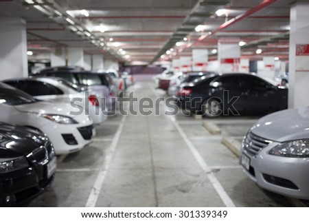 Underground parking with car Royalty-Free Stock Photo #301339349