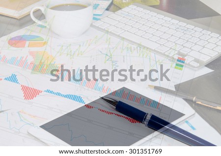 financial and business color charts and graphs on the table.business Concept