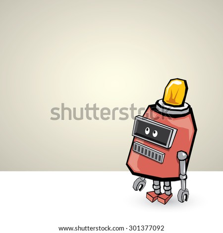 red Cartoon 3d Robot