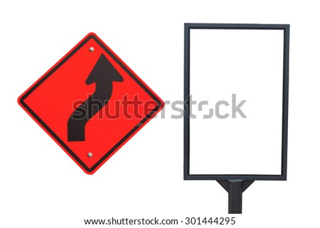 Curve ahead road sign