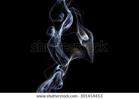 smoke in the black background