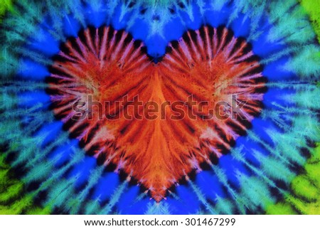 heart sign tie dyed pattern abstract background.
