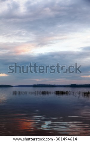 Evening landscape at the lake