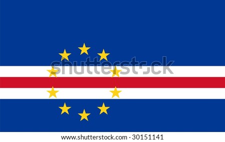 Flag of Cabo Verde. Illustration over white background