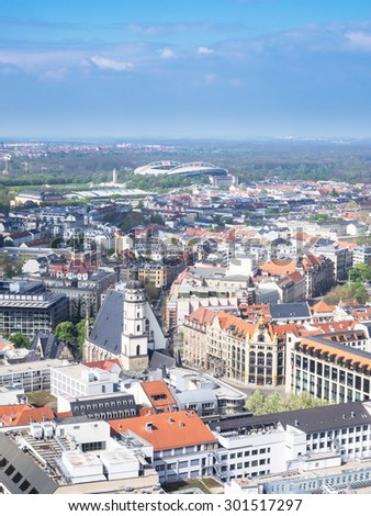 Aerial view of the city Leipzig, Germany