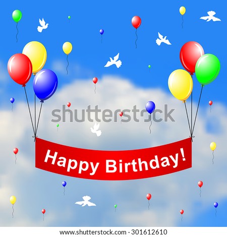 Vector illustrations of Happy Birthday card