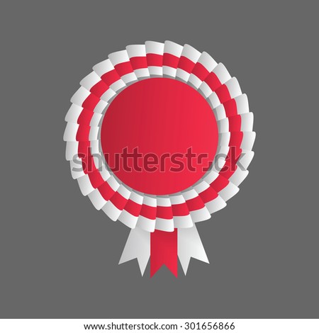 Rosette with ribbon isolated on grey background. Vector clip-art.