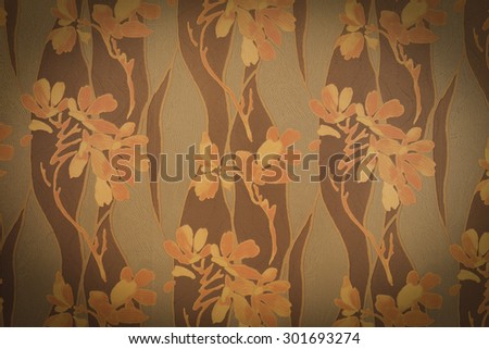 Abstract Vignette Flowers on Concrete Cement Wall background texture.