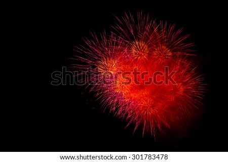 fireworks isolated on black background