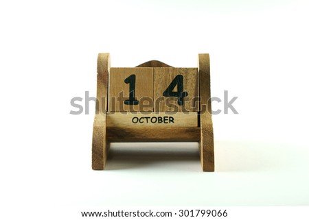 wood calendar , isolate on white background