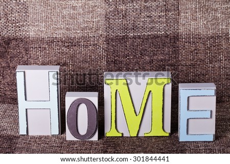 a home word of decorated letters