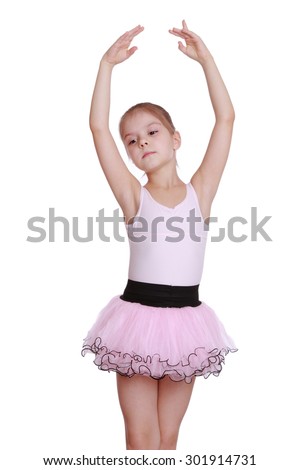 Elegance little girl express her feelings over dance