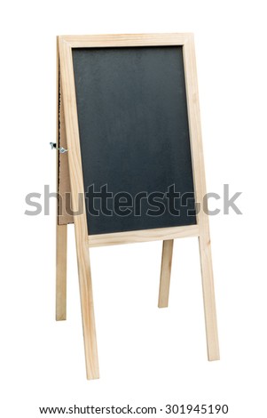 Isolated Wooden Black board with clipping path