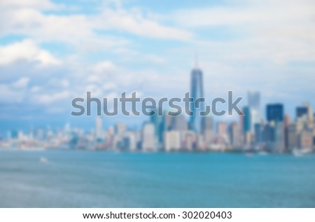blurred New York City skyline for background