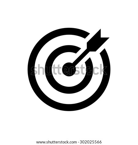 target icon. successful shot in the darts target. isolated on white background. vector illustration Royalty-Free Stock Photo #302025566
