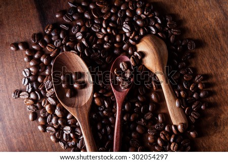 coffee beans with vintage style background.