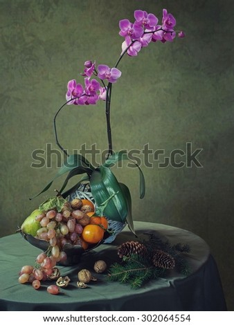 Still life with orchids