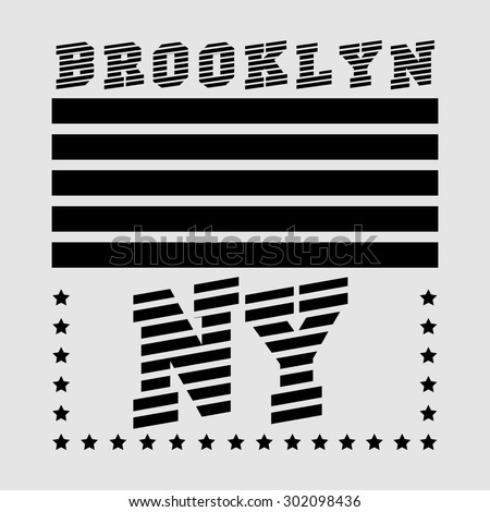Fashion Typography Graphics. New York Sport brooklyn T-shirt Design, vector illustration