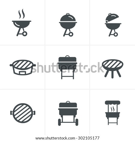 The grill icon. Barbeque symbol. Royalty-Free Stock Photo #302105177