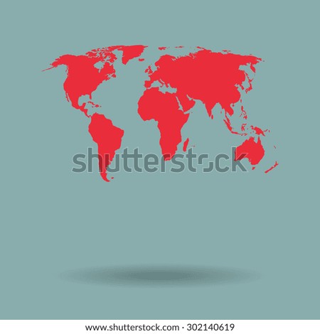 Red Political World Map Illustration