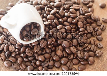 Coffee on grunge wooden background, stock photo