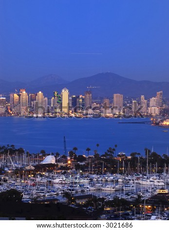 classic view of San Diego skyline