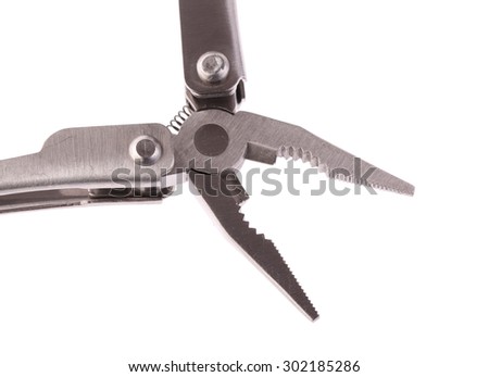 Pliers closeup isolated on white background