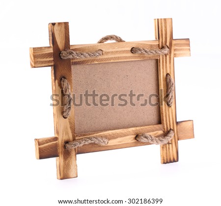 Frame of wood isolated on white background.