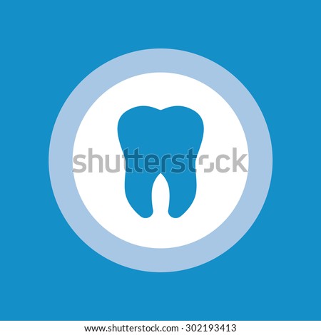 Tooth flat icon in circle