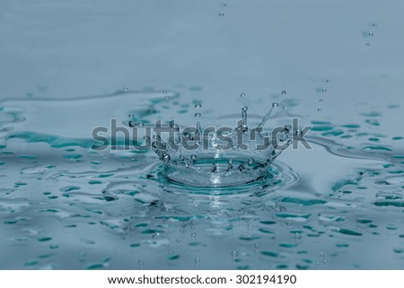 water splash like crown on glass