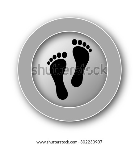 Foot print icon. Internet button on white background. 