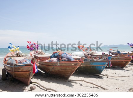 boats parking on the beach 